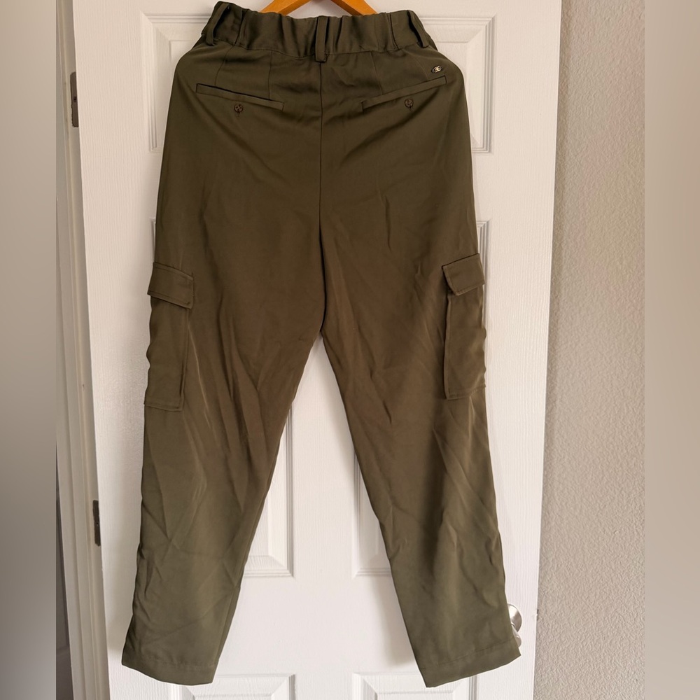 NWOT SAM EDELMAN Laila Pleated Tapered Cargo Pants in Kalamata Size 6 - Picture 6 of 15